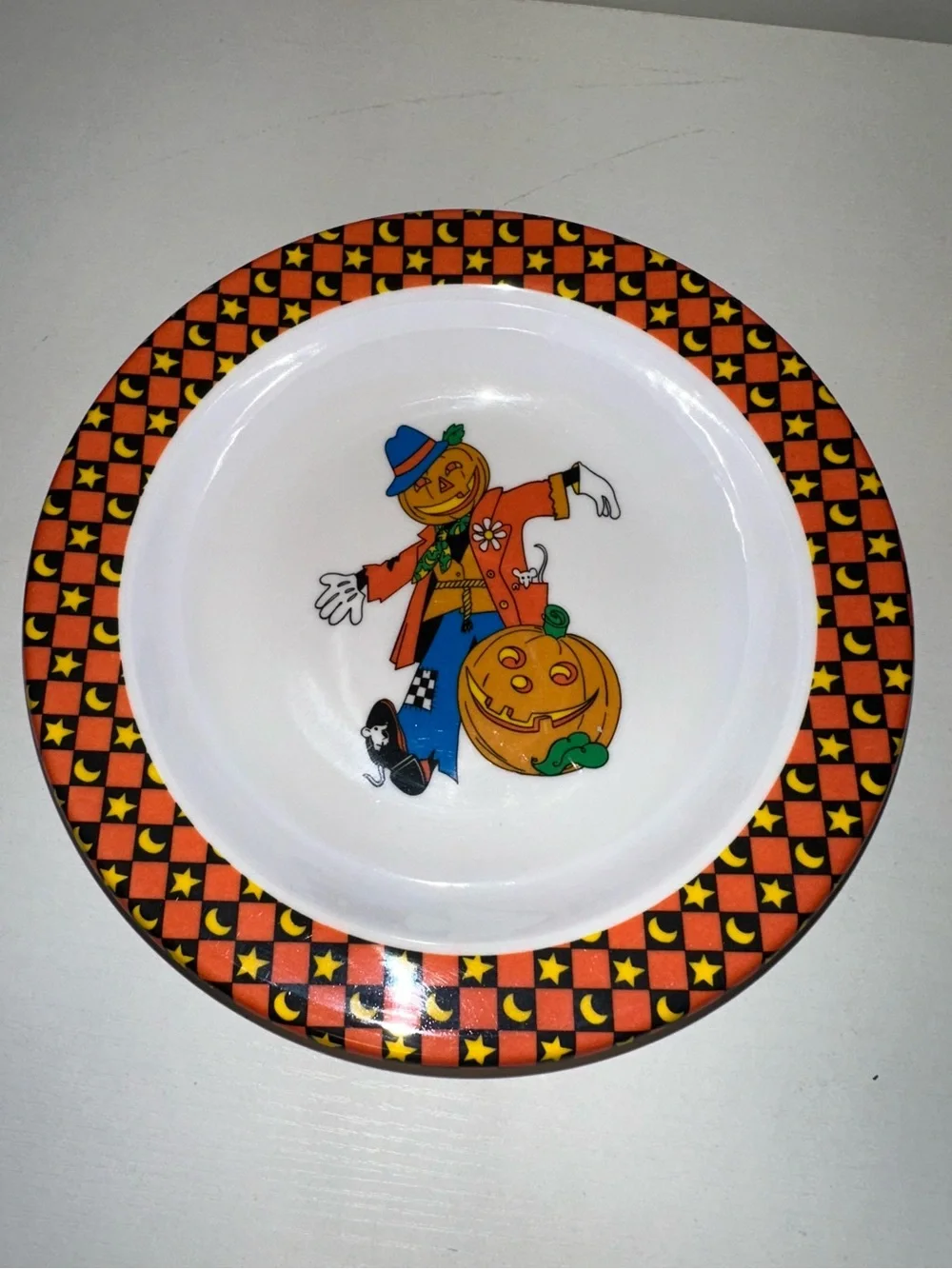 Vtg 3pc Halloween Melamine Dining Set
